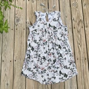 Lucky Brand Floral Sleeveless Dress - White and Black